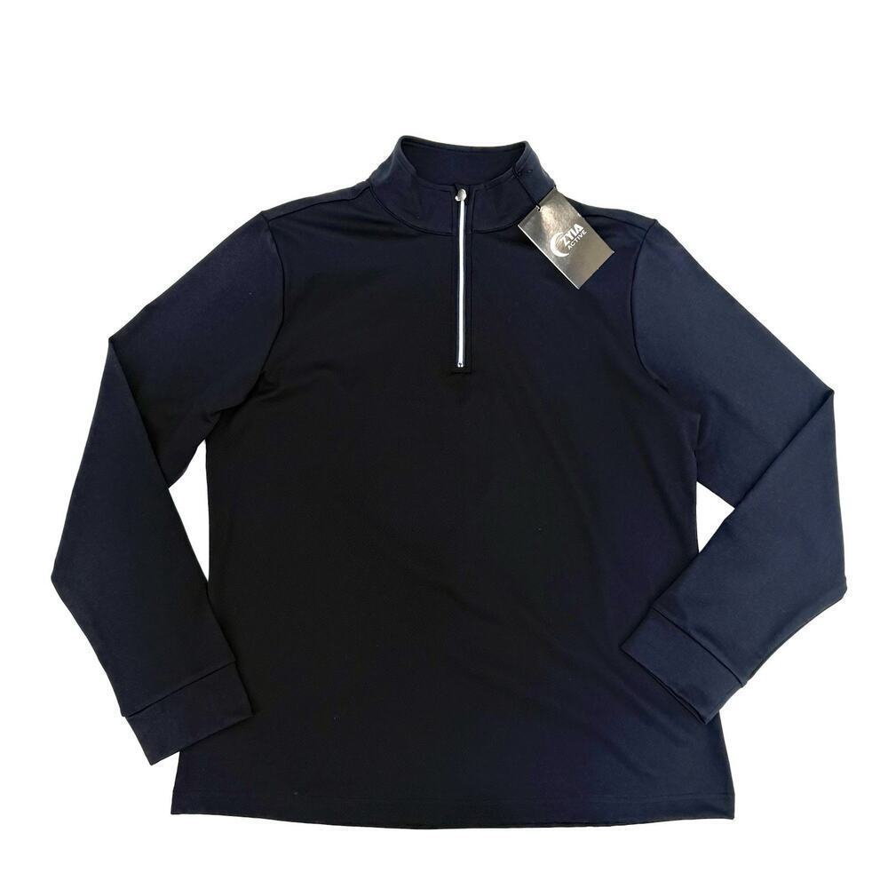 ZYIA ACTIVE Navy Clubhouse 1/4 Zip Pullover Athletic Top Women’s Size XL NWT